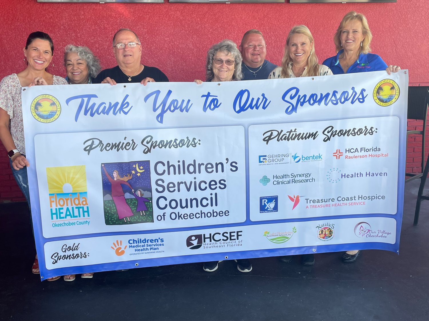 Pictured from left to right are Alex Tijerina, Juanita Akers, Chuck Akers, Pat Hickman, Donny Arnold, Amy Cormier and Pam Duenas who played huge roles in making the annual health and safety expo/Touch a Truck Event possible.